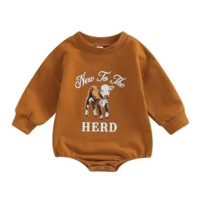 "New to the Herd" Western Baby Romper