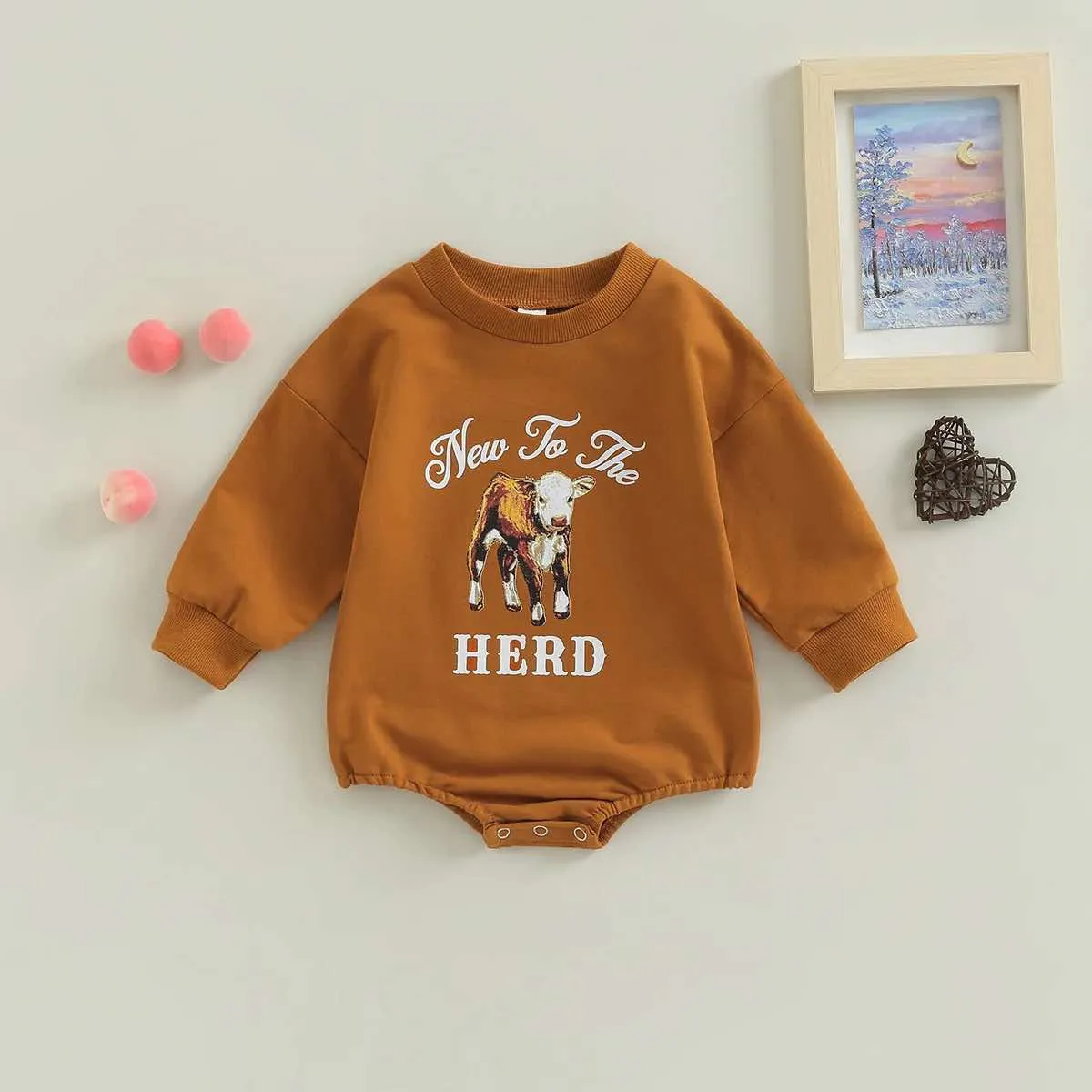 "New to the Herd" Western Baby Romper