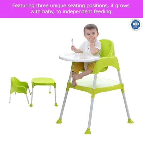 Safe-O-Kid- 5 in 1 Convertible High Chair- Green