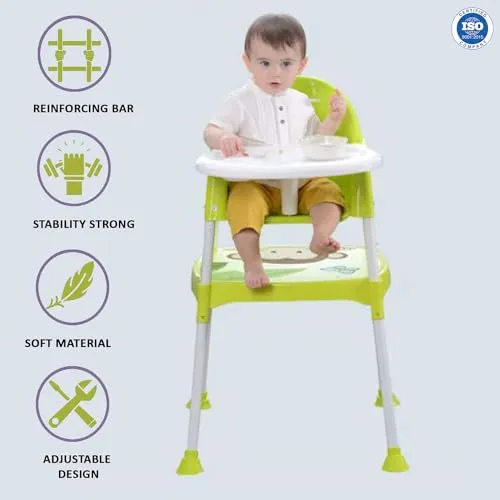 Safe-O-Kid- 5 in 1 Convertible High Chair- Green