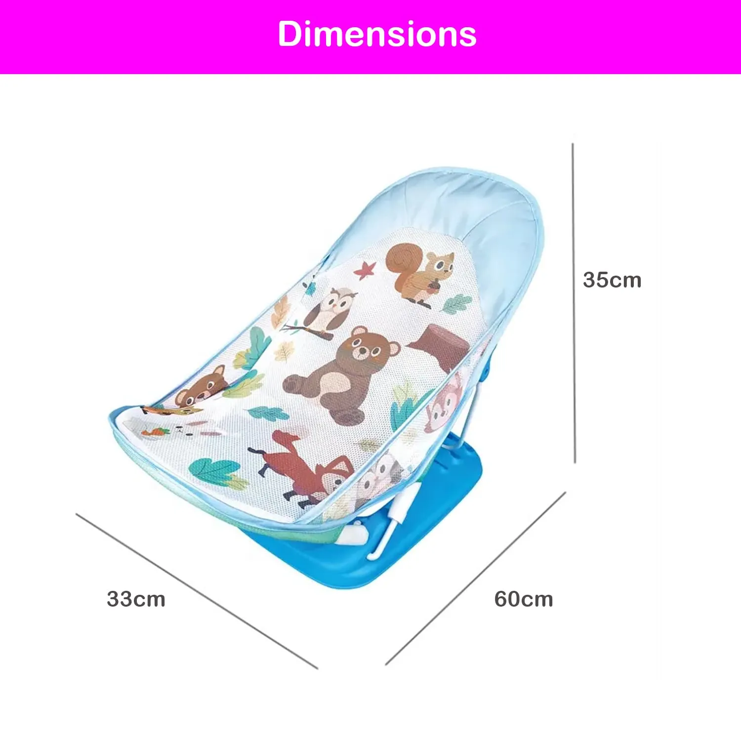 Safe-O-Kid® Owl Print Baby Bather- Blue