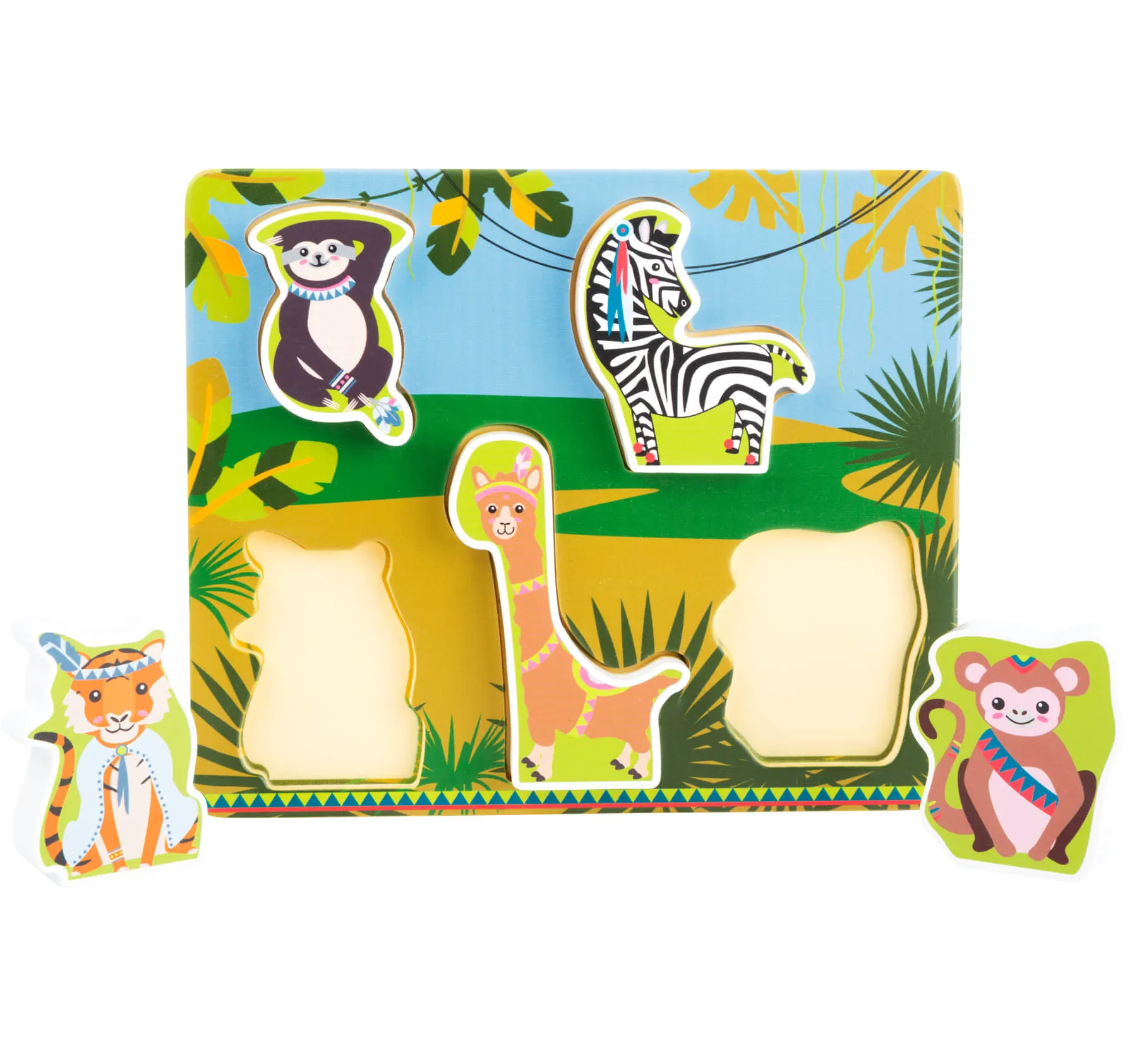 Small Foot Jungle Chunky Wooden Puzzle 12mths 