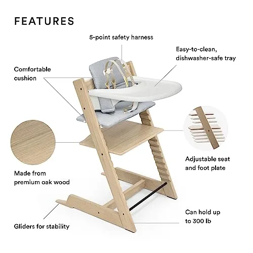 Stokke: Tripp Trapp Adjustable Chair with Cushion - Convertible, Comfortable & Ergonomic