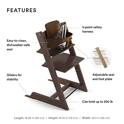 Stokke: Tripp Trapp Adjustable Chair with Cushion - Convertible, Comfortable & Ergonomic