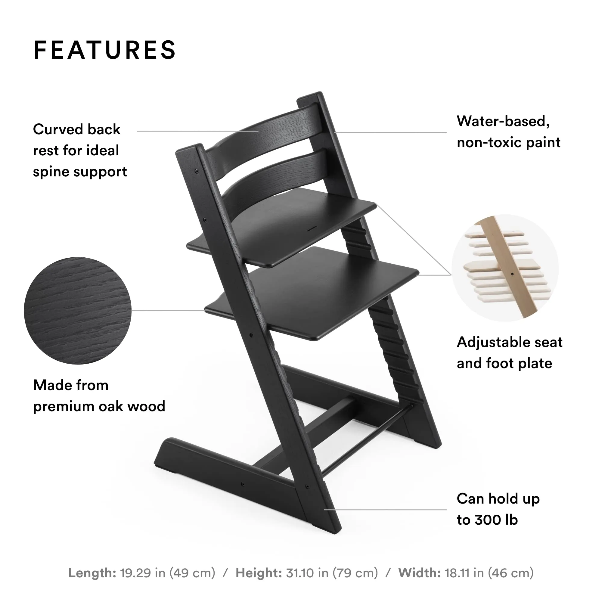 Stokke: Tripp Trapp Adjustable Chair with Cushion - Convertible, Comfortable & Ergonomic
