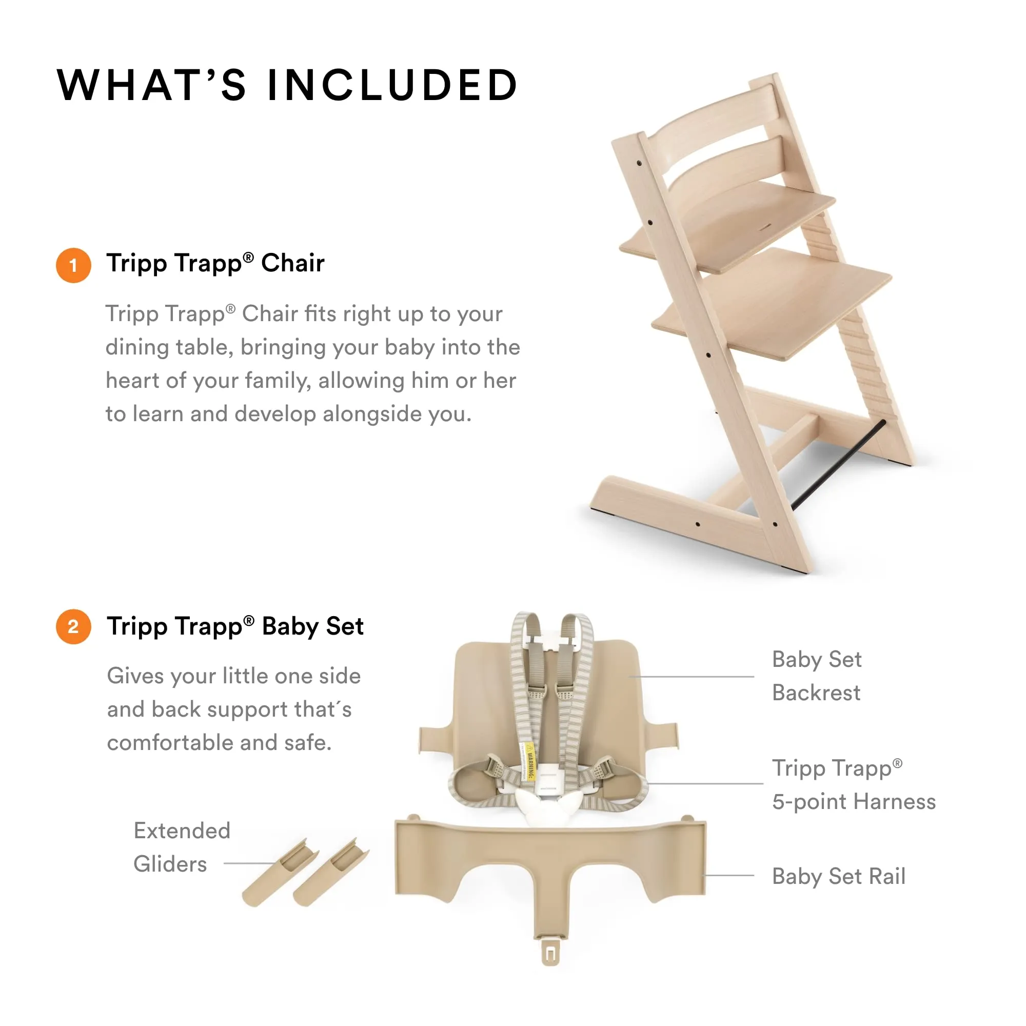 Stokke: Tripp Trapp Adjustable Chair with Cushion - Convertible, Comfortable & Ergonomic