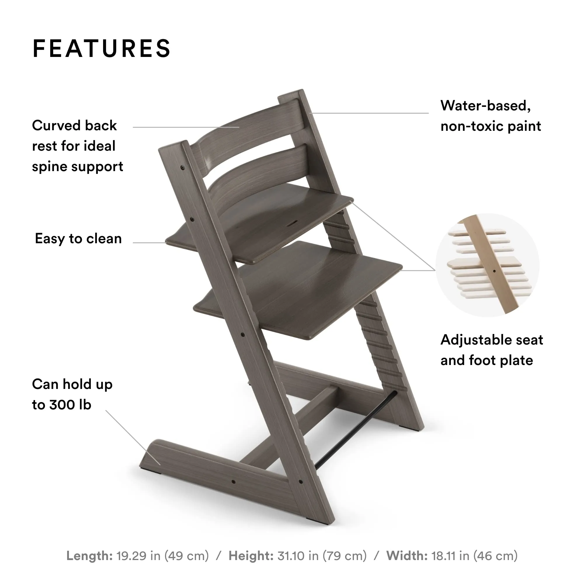 Stokke: Tripp Trapp Adjustable Chair with Cushion - Convertible, Comfortable & Ergonomic