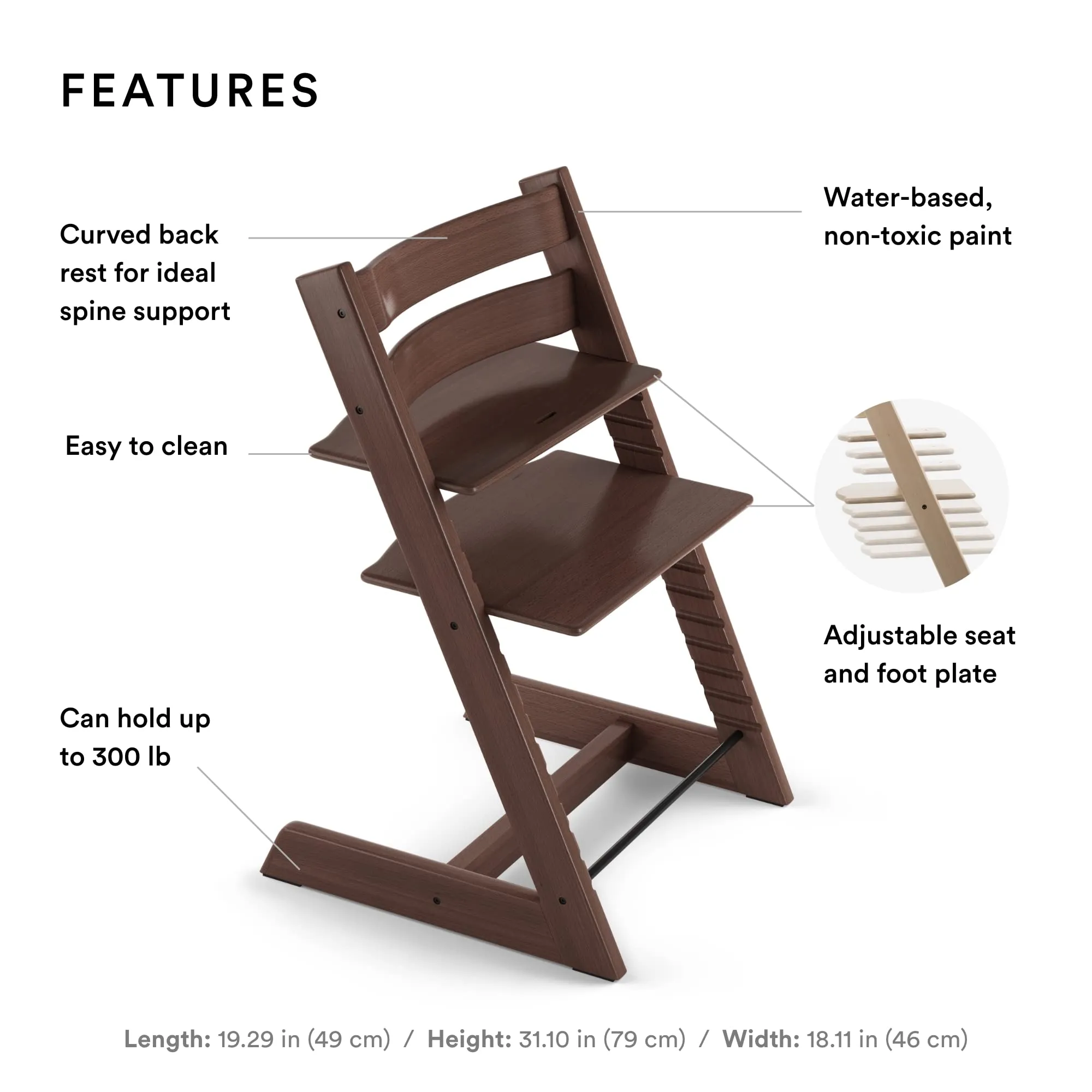 Stokke: Tripp Trapp Adjustable Chair with Cushion - Convertible, Comfortable & Ergonomic