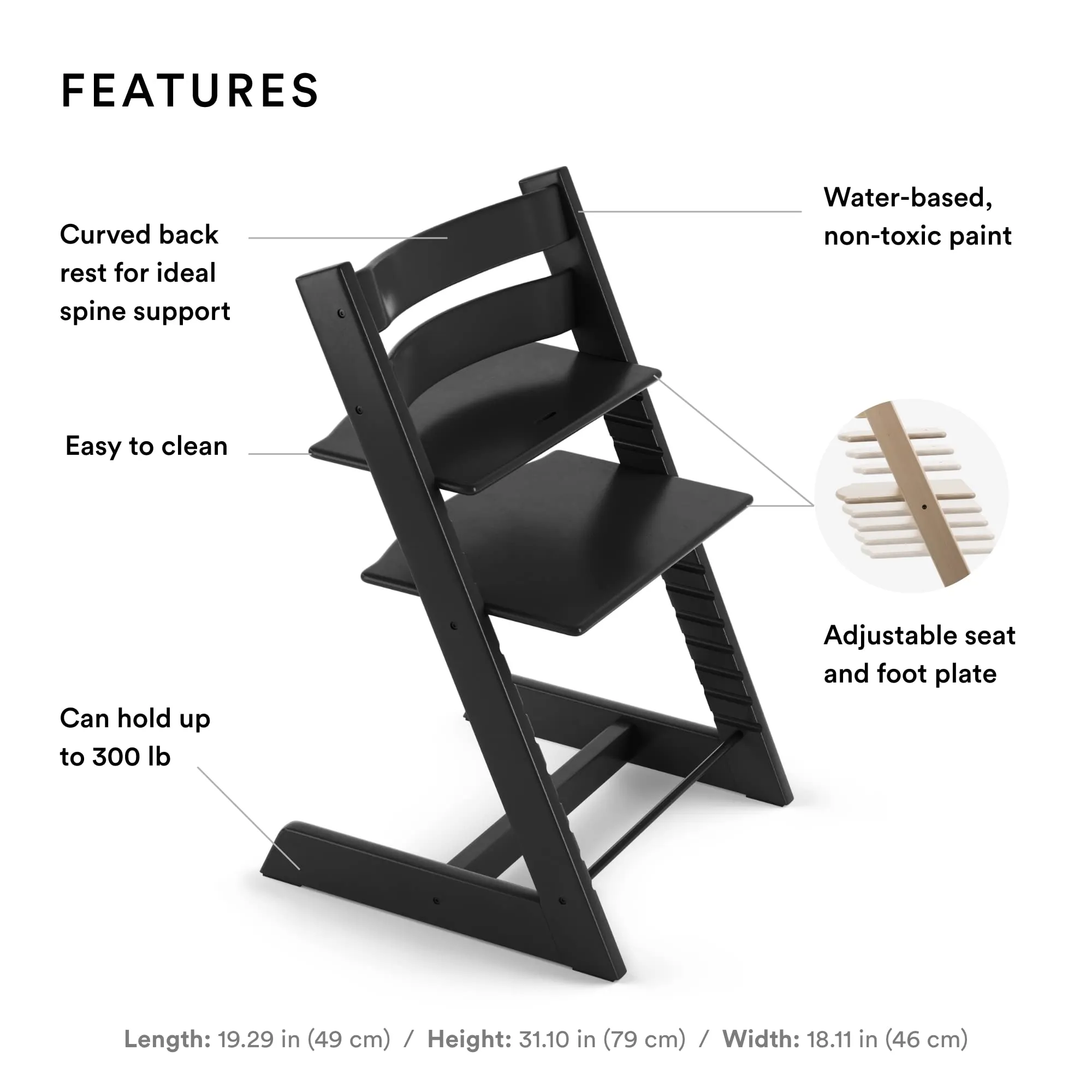 Stokke: Tripp Trapp Adjustable Chair with Cushion - Convertible, Comfortable & Ergonomic