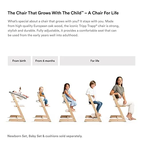 Stokke: Tripp Trapp Adjustable Chair with Cushion - Convertible, Comfortable & Ergonomic