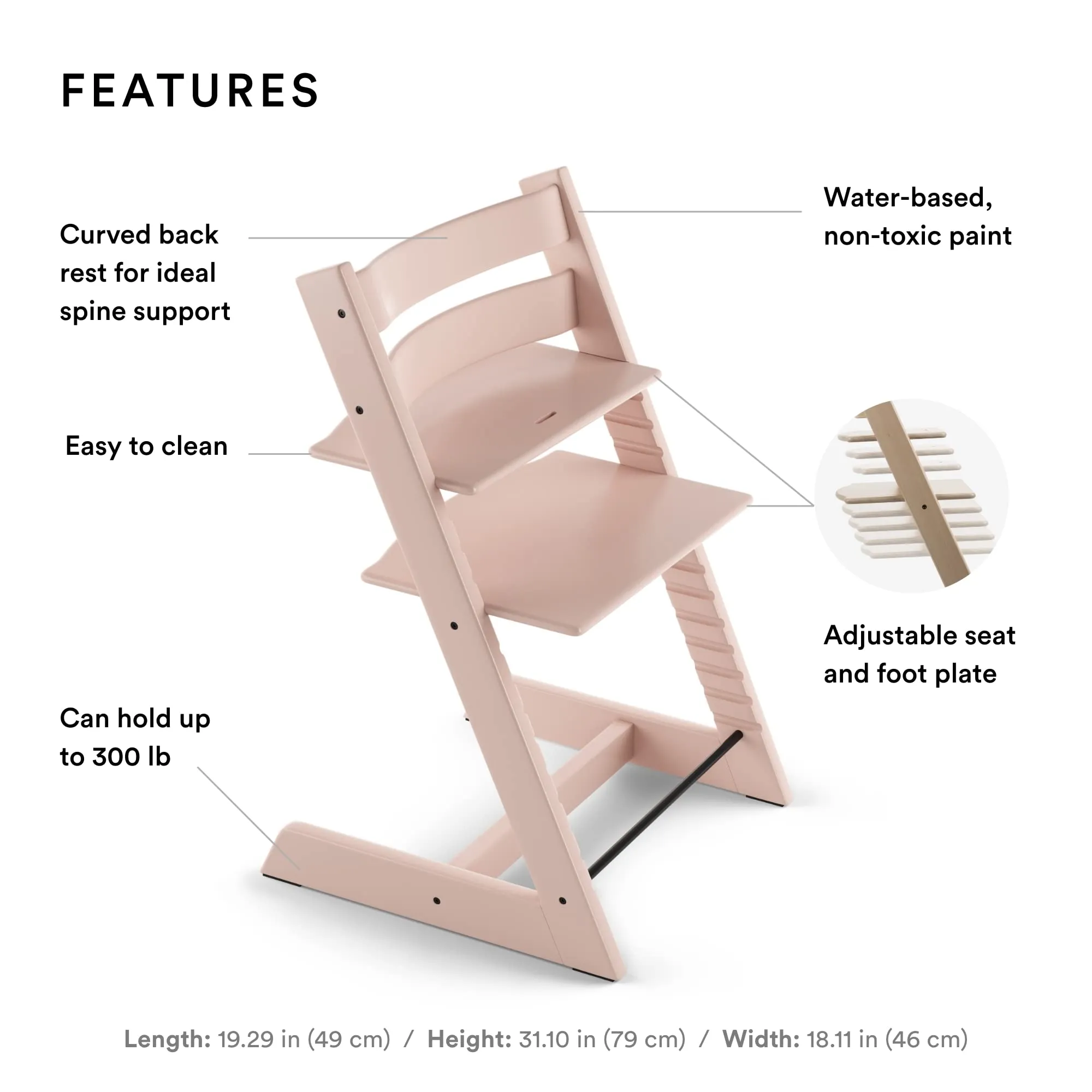 Stokke: Tripp Trapp Adjustable Chair with Cushion - Convertible, Comfortable & Ergonomic