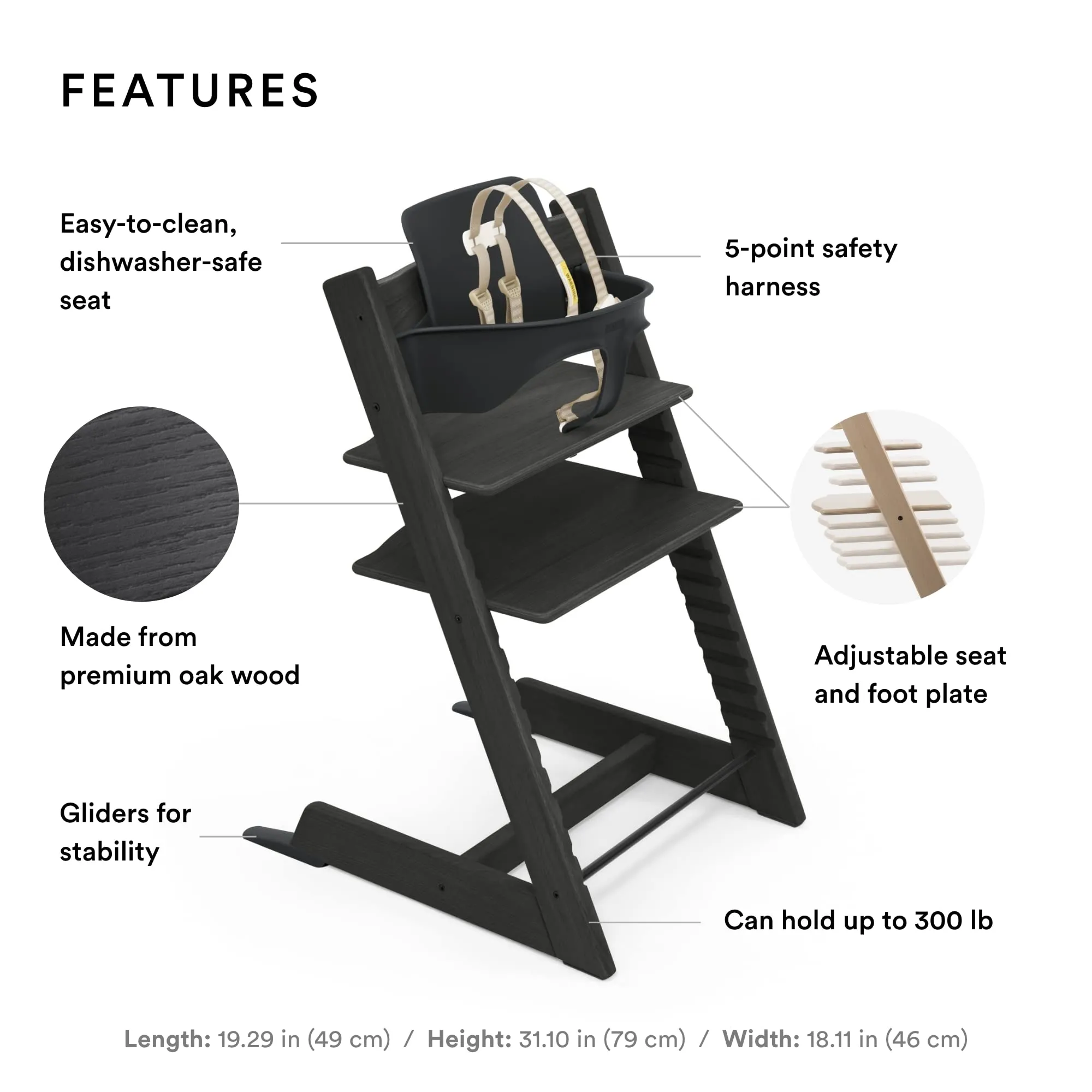 Stokke: Tripp Trapp Adjustable Chair with Cushion - Convertible, Comfortable & Ergonomic