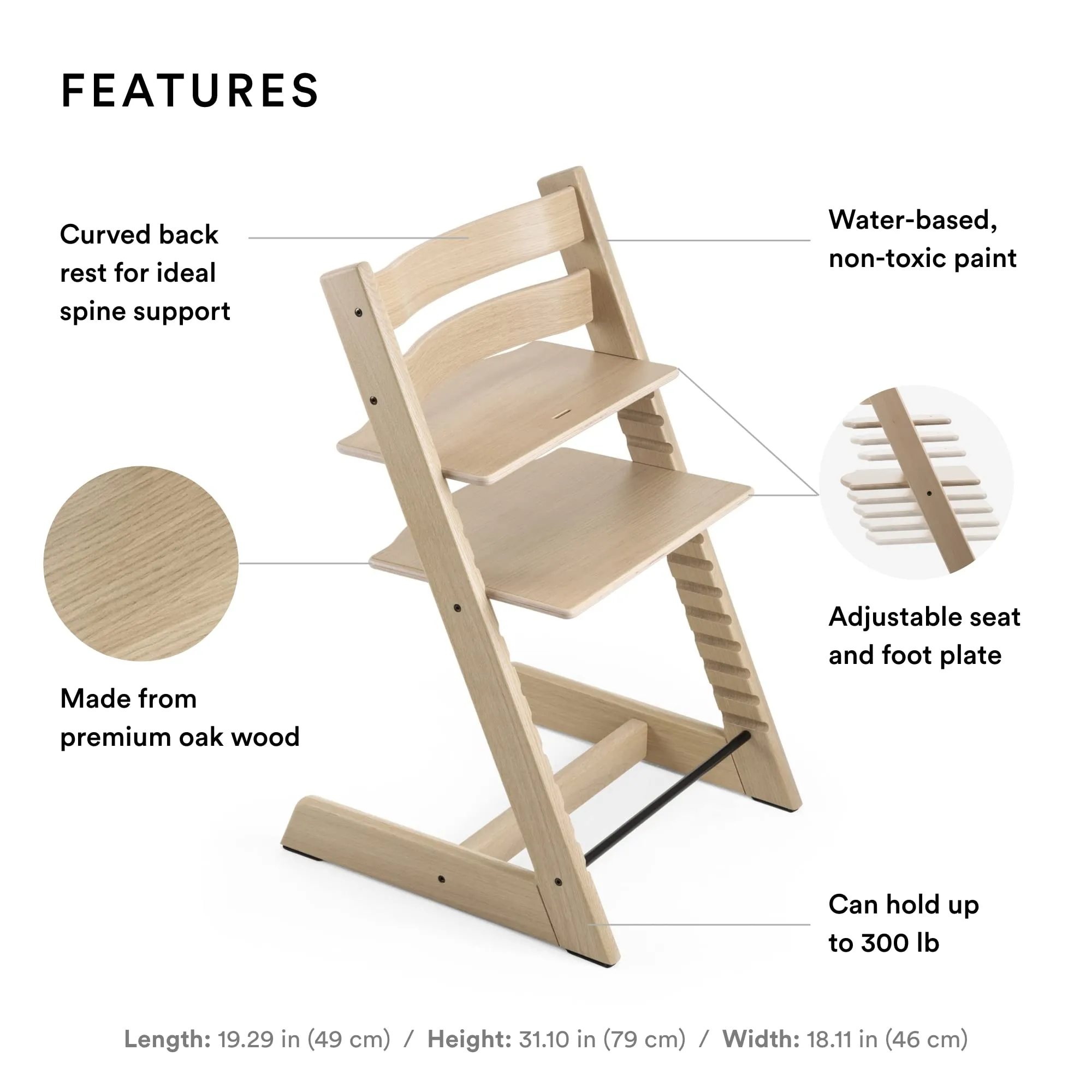 Stokke: Tripp Trapp Adjustable Chair with Cushion - Convertible, Comfortable & Ergonomic