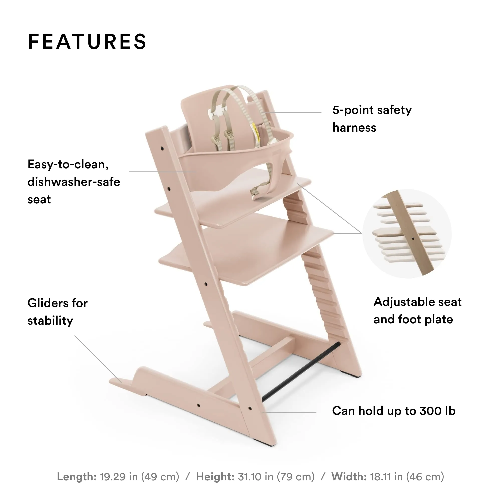 Stokke: Tripp Trapp Adjustable Chair with Cushion - Convertible, Comfortable & Ergonomic