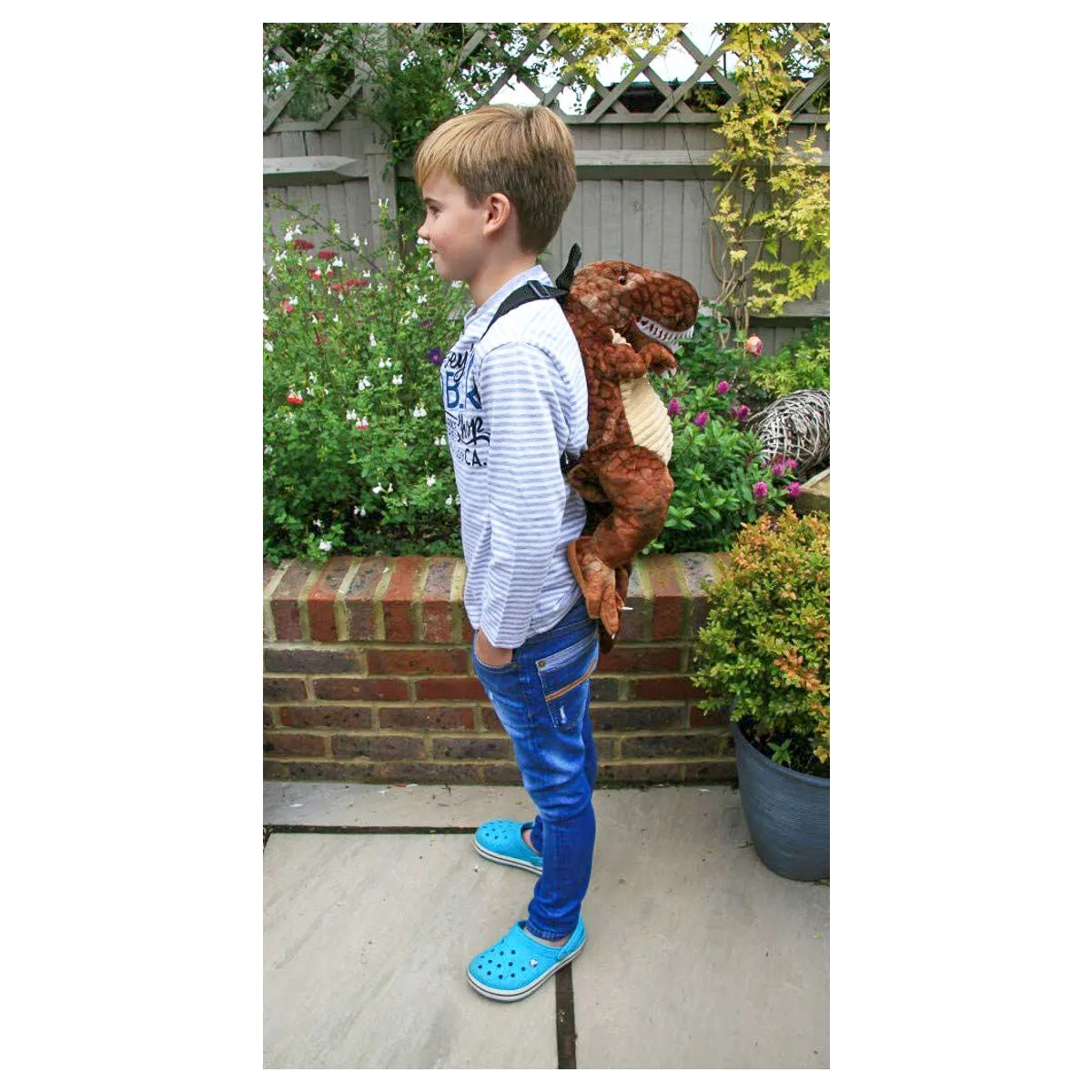 T-Rex Dinosaur Backpack Brown