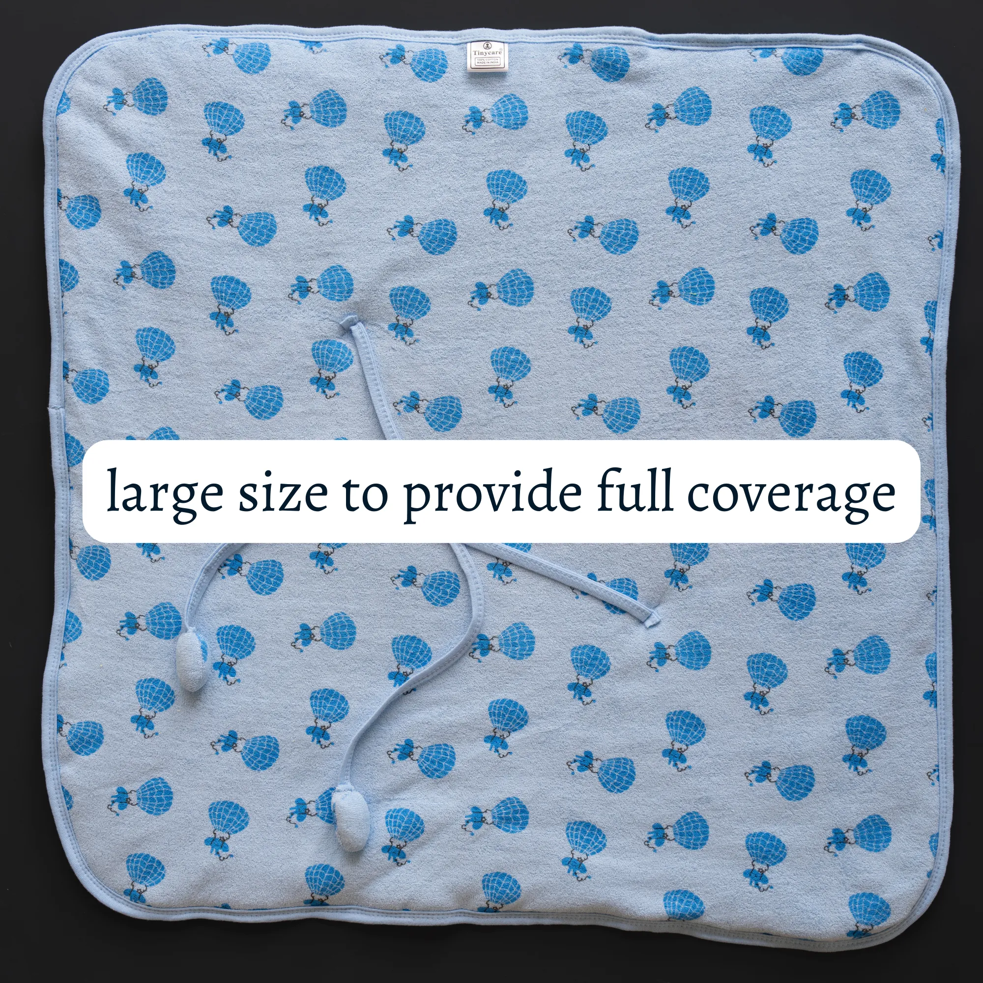 Tinycare Parachute Color Print Hooded Terry Baby Wrapper