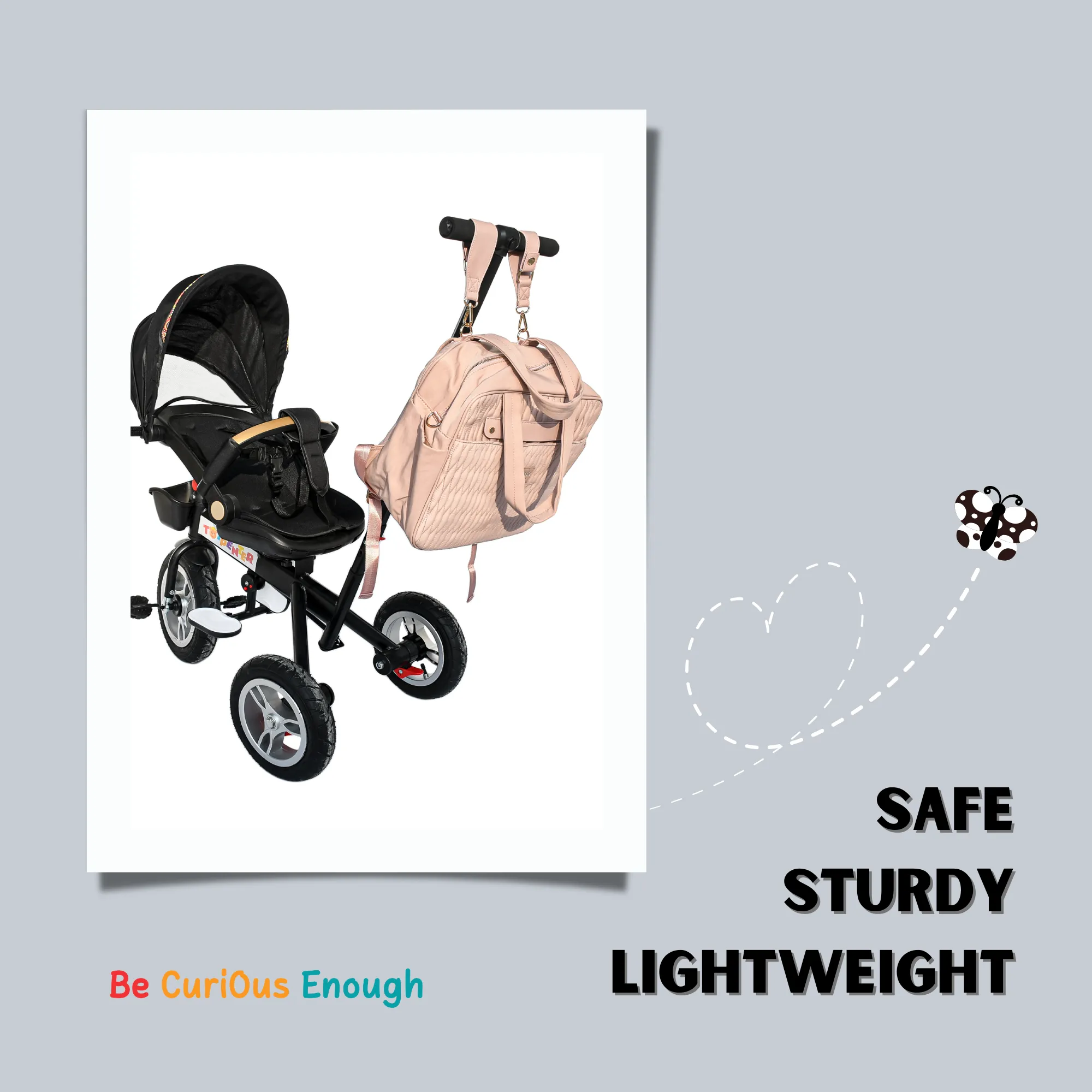 TOYPENTER 3 in 1 Baby Stroller/Kids Tricycle with Removable Canopy, Parental Adjust Push Handle for Kids | Boys | Girls Age 0 Months - 5 Years