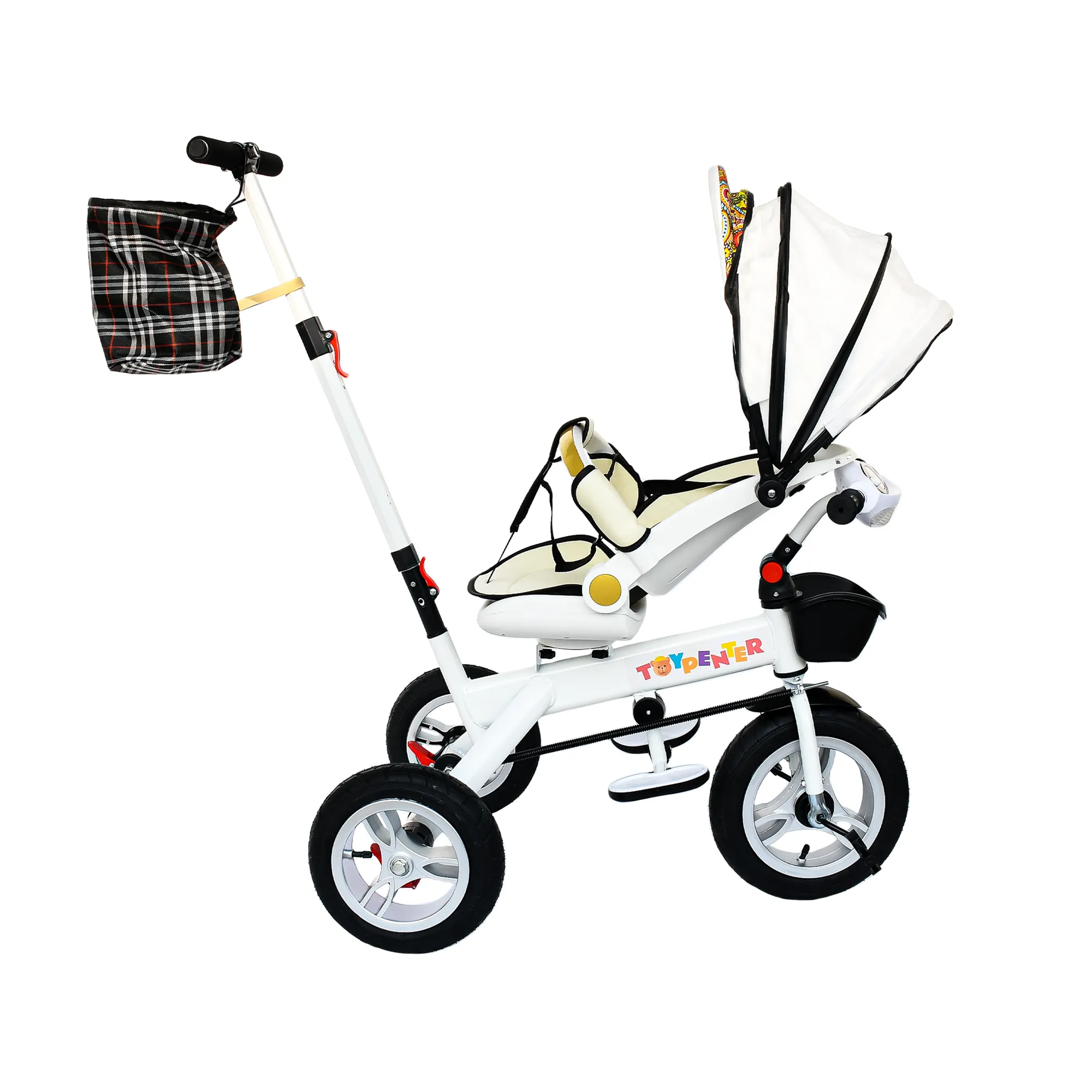 TOYPENTER 3 in 1 Baby Stroller/Kids Tricycle with Removable Canopy, Parental Adjust Push Handle for Kids | Boys | Girls Age 0 Months - 5 Years