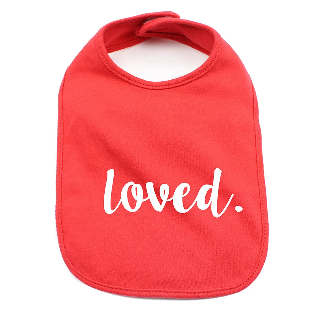 Valentine's Day Loved. Soft Cotton Infant Bib