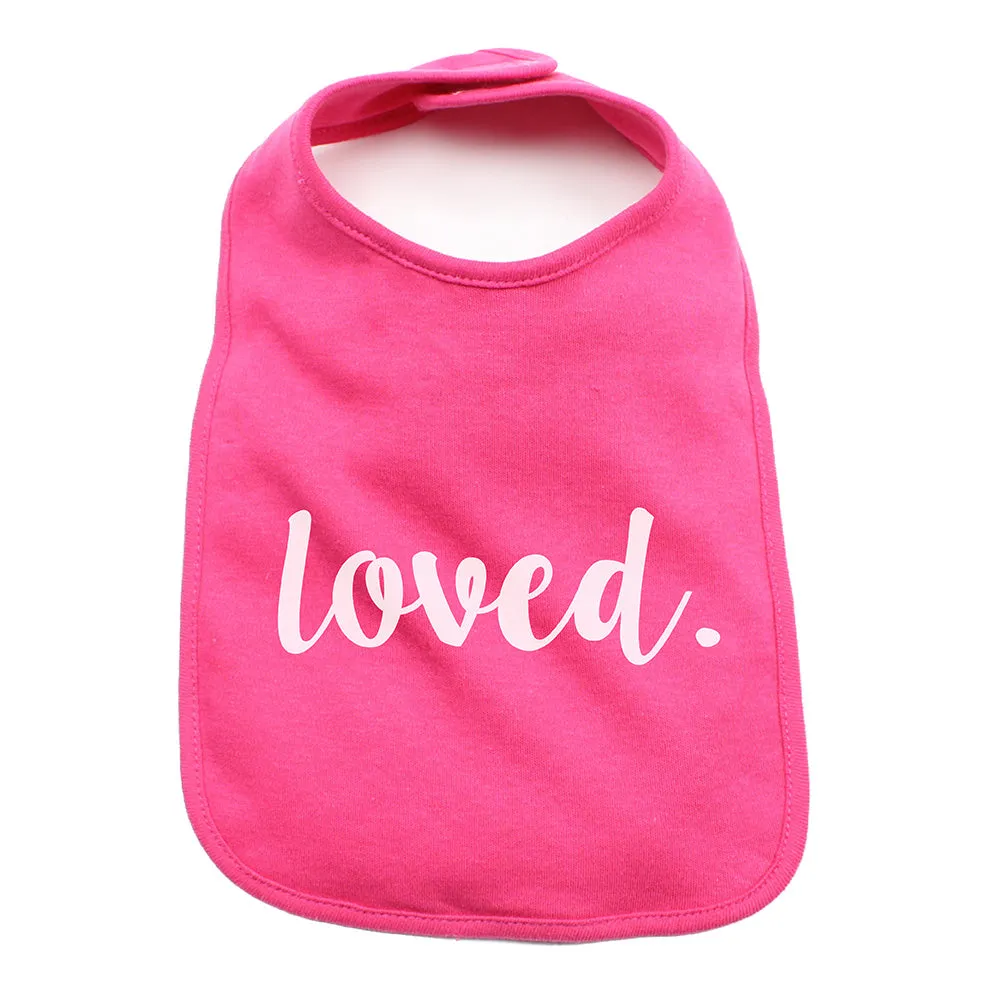 Valentine's Day Loved. Soft Cotton Infant Bib