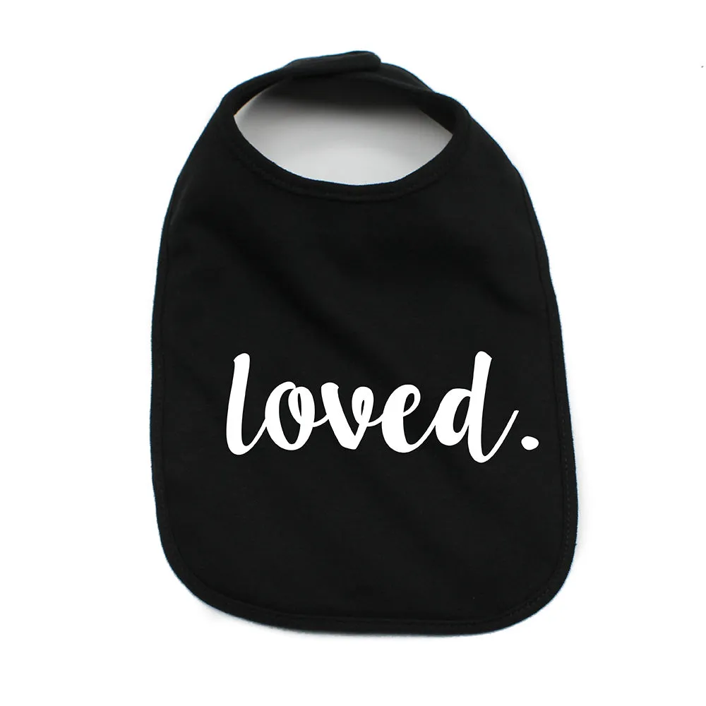 Valentine's Day Loved. Soft Cotton Infant Bib