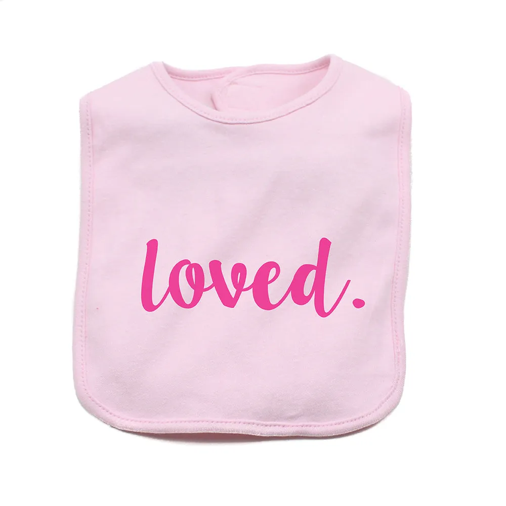 Valentine's Day Loved. Soft Cotton Infant Bib