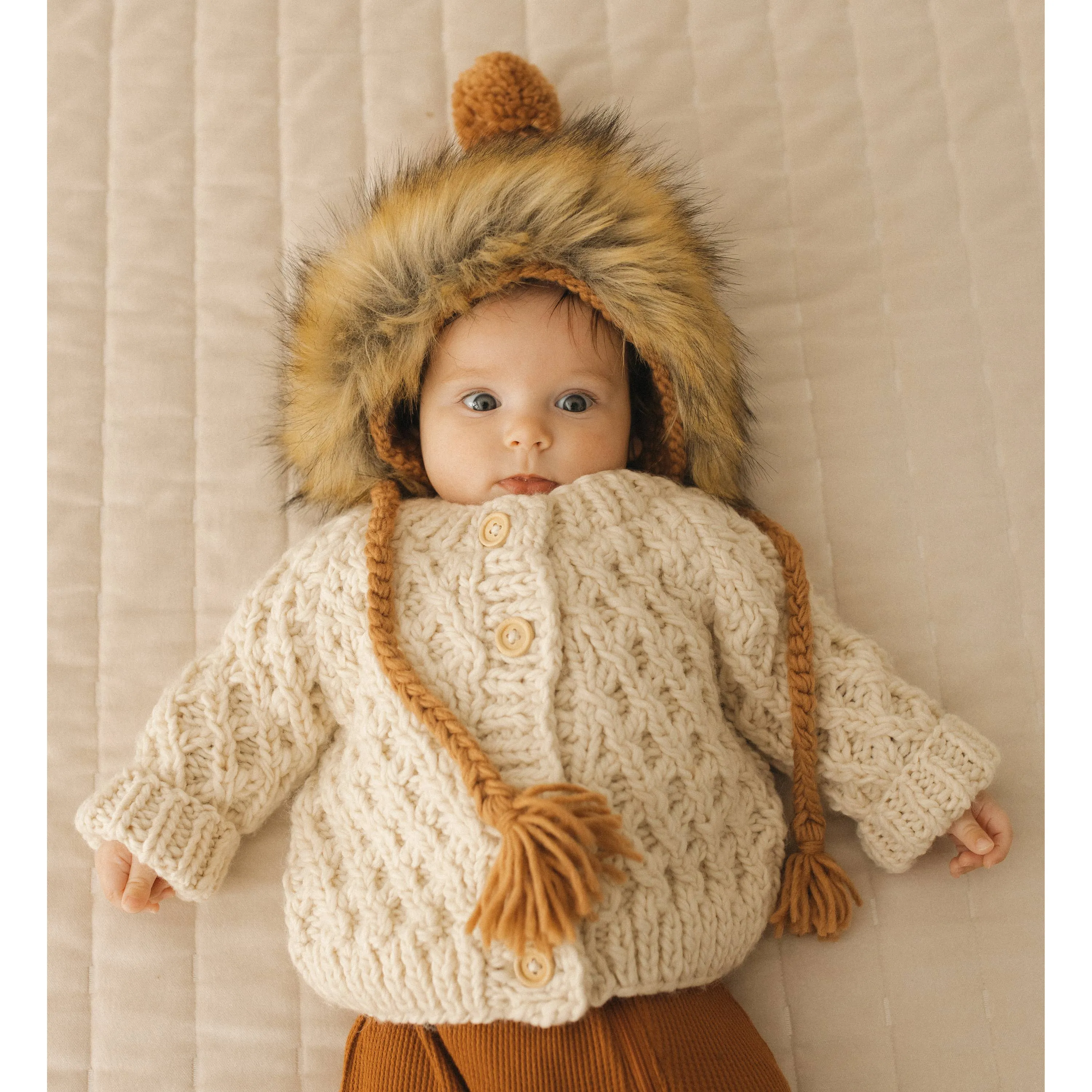 Waffle Cardigan Sweater -huggalug
