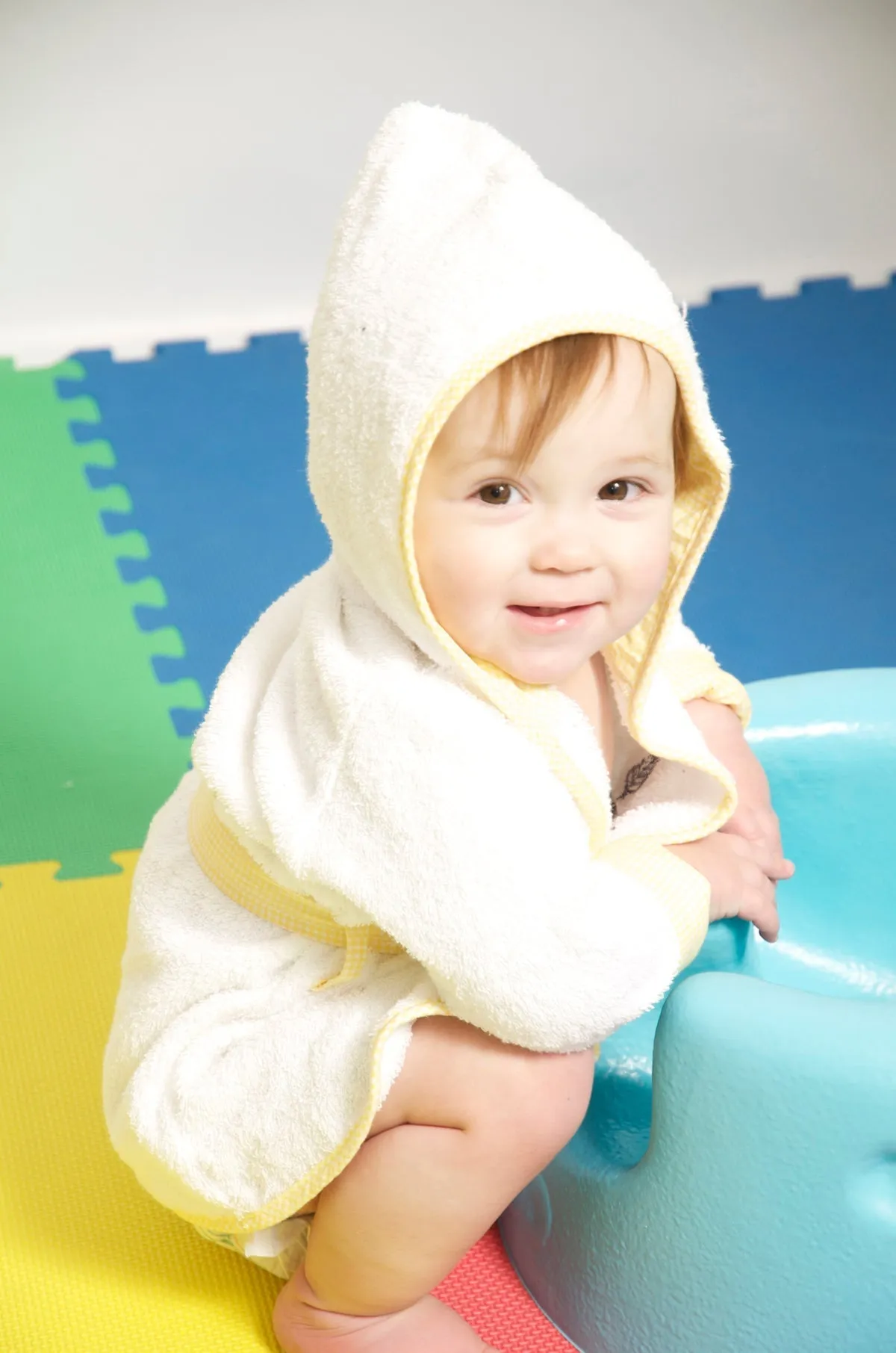 White Hooded Infant Robe with Booties